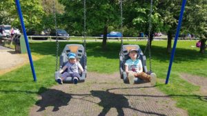 Brothers on the swing 