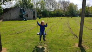 Swings at Farnborough village play park 