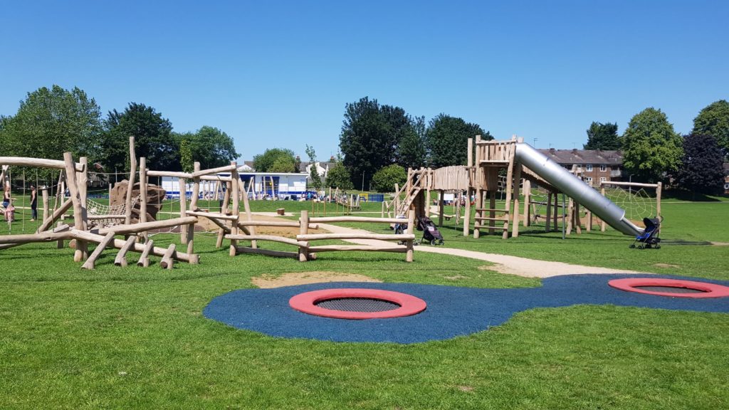 Adventure playground near the splash park and cafe Dunstable 