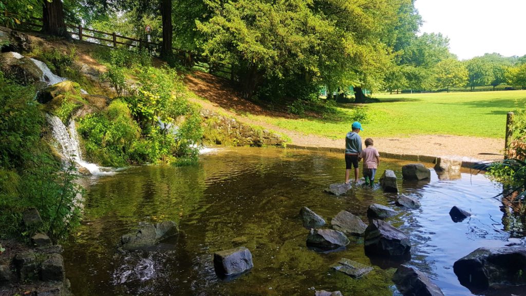 Stepping stones and Waterfall 