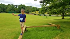 Balancing beams at the play park 