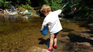 Paddling and fishing 