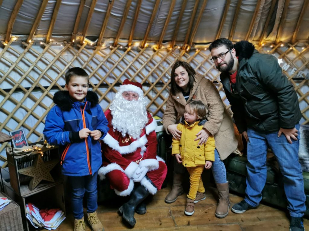 Family Photo with Father Christmas at limes farm 