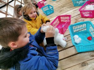 Making their own teddy at the limes enchanted Christmas 