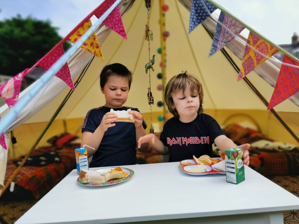 Back garden camping with norfolk bells 